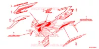AUTOCOLLANTS pour Honda CB 500F ABS RED de 2014
