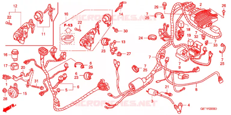 FAISCEAU DES FILS (4) (RALENTI STOP) Honda SCOOTER 50 SCOOPY 2007  CHF507