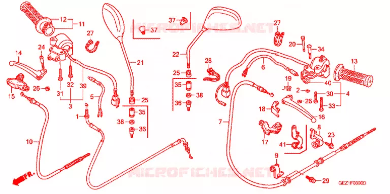 LEVIER DE GUIDON - CABLE - COMMODO Honda SCOOTER 50 ZOOMER 2008  NPS508
