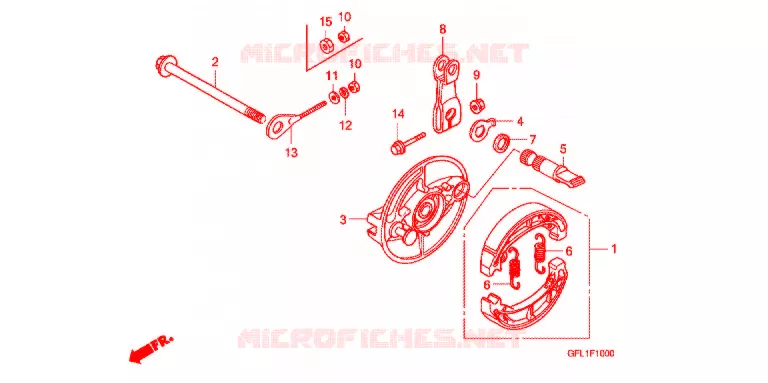 FLASQUE - MACHOIRES DE FREIN ARRIERE Honda MOTO 50 MONKEY 2015  Z50JC_M
