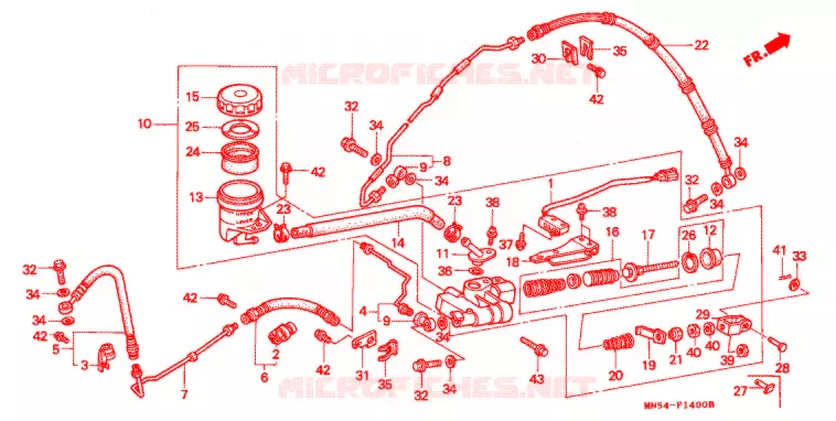 MAITRE-CYLINDRE DE FREIN ARRIERE Honda MOTO 1500 GOLD-WING 1991  GL1500AM