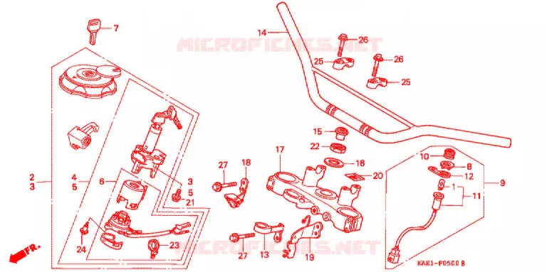 GUIDON - TE DE FOURCHE Honda MOTO 250 CRM 1993  CRM250RP_2