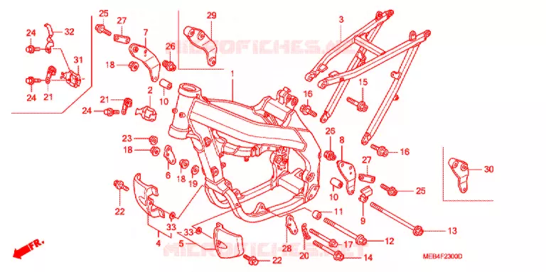 CADRE (CRF450R'02-'04) Honda MOTO 450 CRF 2004  CRF450R4