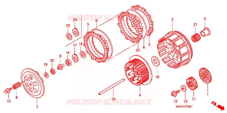 EMBRAYAGE Honda MOTO 450 CRF 2004  CRF450R4