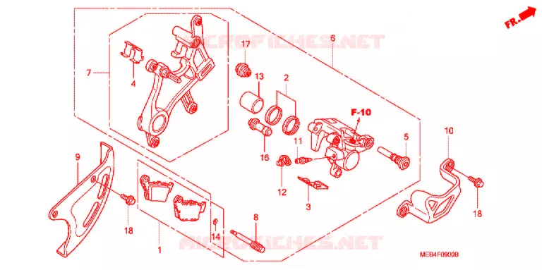ETRIER DE FREIN ARRIERE Honda MOTO 450 CRF 2004  CRF450R4