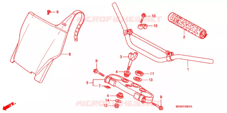 GUIDON - TE DE FOURCHE (CRF450R'04-'07) Honda MOTO 450 CRF 2004  CRF450R4