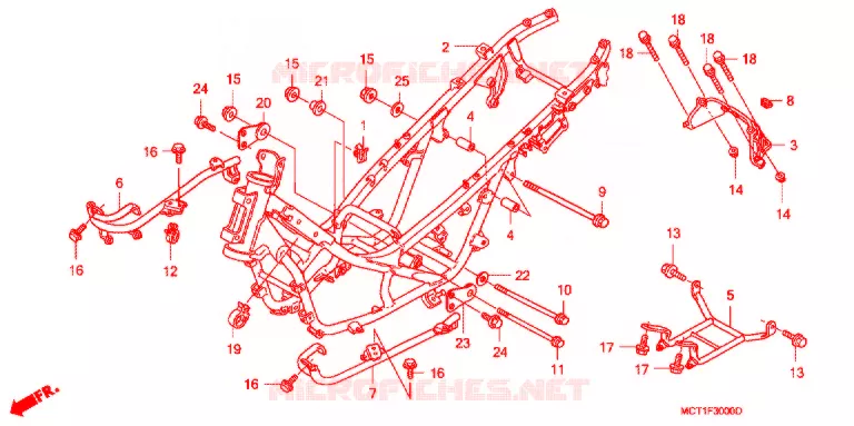 CADRE Honda SCOOTER 400 SILVERWING 2003  FJS400A3