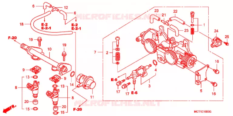 CORPS DE PAPILLON Honda SCOOTER 400 SILVERWING 2003  FJS400A3