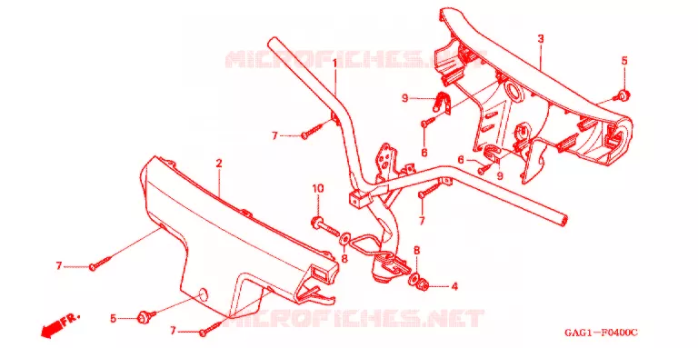 GUIDON - CARENAGE Honda SCOOTER 50 GYRO 2000  TC50Y