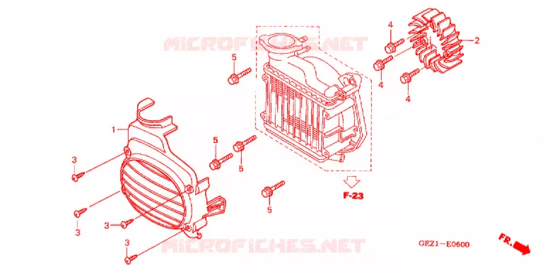 VENTILATEUR ET COUVERCLE DE RADIATEUR Honda SCOOTER 50 RUCKUS 2003  NPS503_A