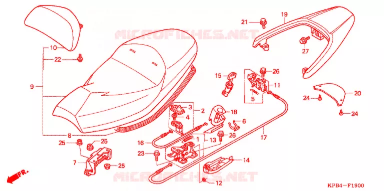 SELLE - POIGNEE ARRIERE Honda SCOOTER 250 REFLEX 2003  NSS2503_A