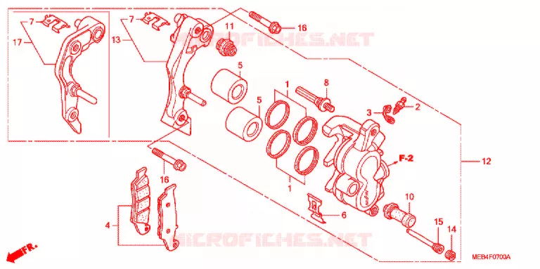 ETRIER DE FREIN AVANT Honda MOTO 450 CRF 2004  CRF450R4