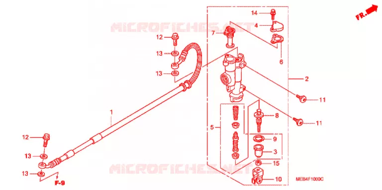 MAITRE-CYLINDRE DE FREIN ARRIERE Honda MOTO 450 CRF 2004  CRF450R4
