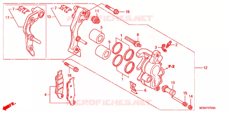 ETRIER DE FREIN AVANT Honda MOTO 450 CRF 2002  CRF450R2