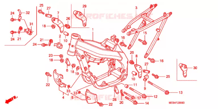 CARROSSERIE DE CHASSIS (CRF450R'02-'04) Honda MOTO 450 CRF 2003  CRF450R3