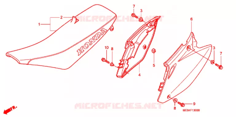 SIEGE/COUVERCLE LATERAL (CRF450R'02-'04) Honda MOTO 450 CRF 2003  CRF450R3