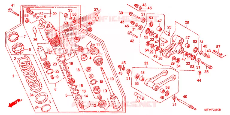 AMORTISSEUR ARRIERE Honda MOTO 450 CRF 2005  CRF450X5