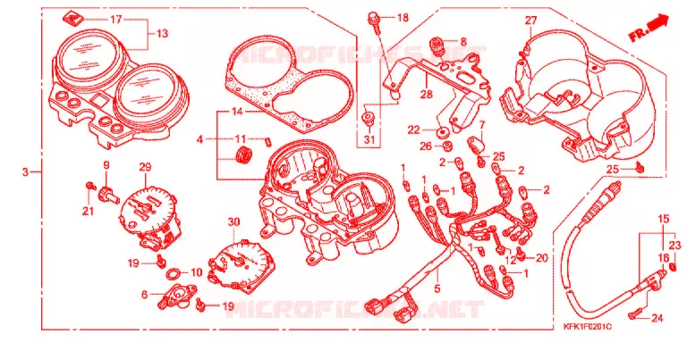 COMPTEUR (VTR2503,5,7) Honda MOTO 250 VTR 2004  VTR2503