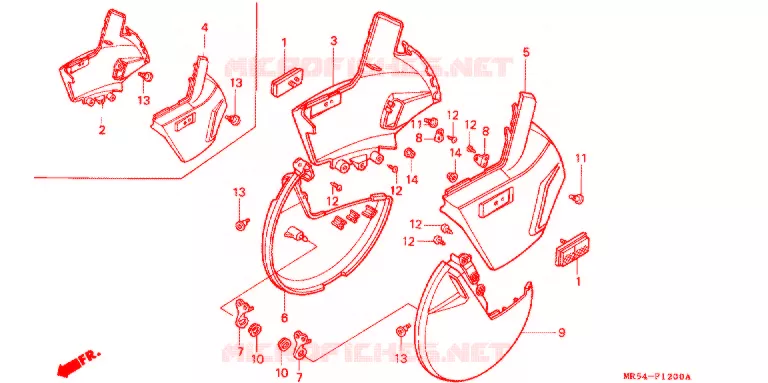 CACHE DISQUE AVANT Honda MOTO 800 PC800 1996  PC800T
