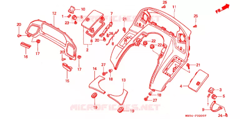ENTOURAGE DE COMPTEUR Honda MOTO 800 PC800 1996  PC800T