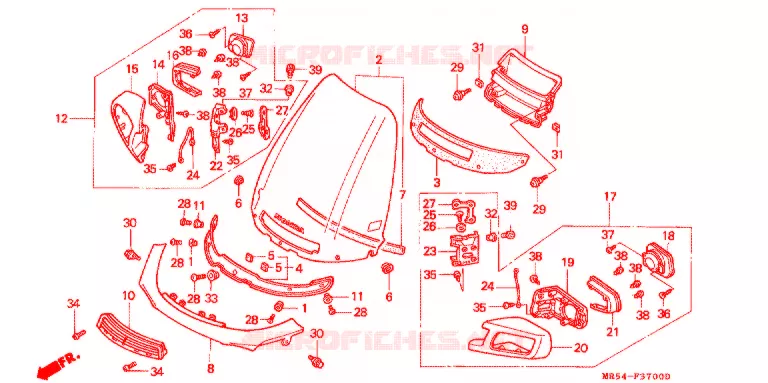 PARE-BRISE Honda MOTO 800 PC800 1996  PC800T