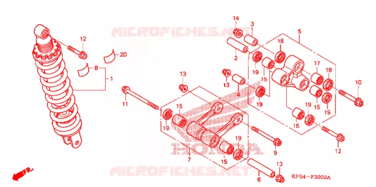 AMORTISSEUR ARRIERE Honda MOTO 230 CRF 2006  CRF230F6