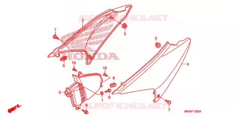 COUVERCLES LATERAUX Honda MOTO 230 CRF 2006  CRF230F6
