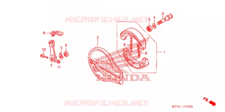 FLASQUE - MACHOIRES DE FREIN ARRIERE Honda MOTO 230 CRF 2006  CRF230F6