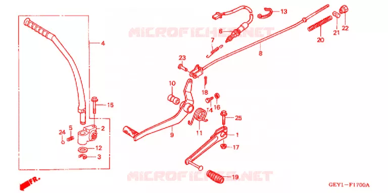 PEDALE - KICK Honda MOTO 100 APE 2003  XZ1003