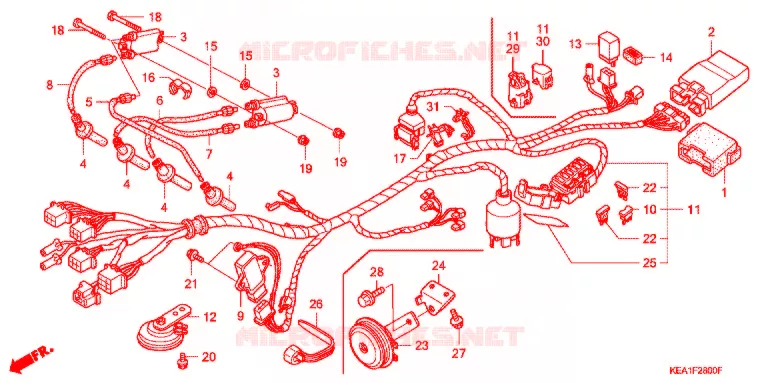 FAISCEAU DES FILS - BOBINE D'ALLUMAGE Honda MOTO 250 HORNET 2005  CB250F3