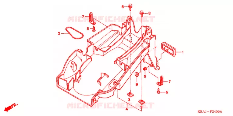 GARDE-BOUE ARRIERE Honda MOTO 250 HORNET 2003  CB250F3