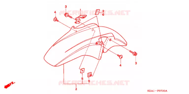 GARDE BOUE AVANT Honda MOTO 250 HORNET 2004  CB250F3