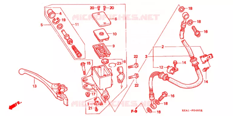 MAITRE CYLINDRE DE FREIN AVANT Honda MOTO 250 HORNET 2004  CB250F3
