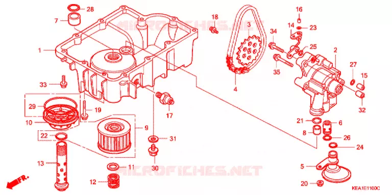 POMPE A HUILE - CARTER D'HUILE Honda MOTO 250 HORNET 2005  CB250F3