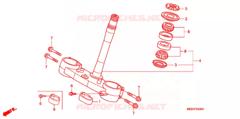 TIGE DE DIRECTION  Honda MOTO 450 CRF 2003  CRF450R3