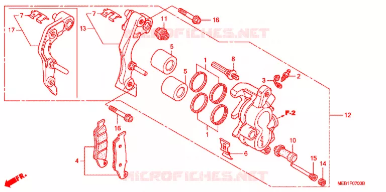 ETRIER DE FREIN AVANT Honda MOTO 450 CRF 2004  CRF450R4
