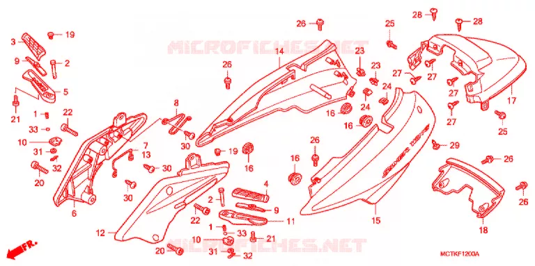 CARENAGE ARRIERE (FJS400A/D/FJS600A/D5-8) Honda SCOOTER 400 SILVERWING 2005  FJS400A5