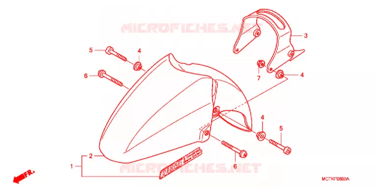 GARDE BOUE AVANT (FJS400A/D/FJS600A/D5-8) Honda SCOOTER 400 SILVERWING 2005  FJS400A5