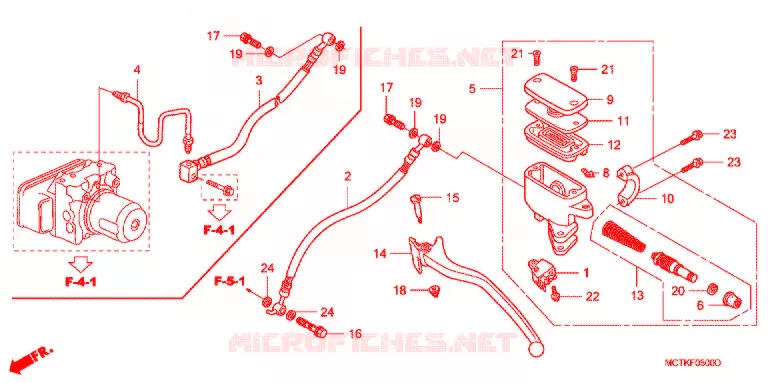 MAITRE-CYLINDRE DE FREIN ARRIERE (FJS400A/D/FJS600A/D5-8) Honda SCOOTER 400 SILVERWING 2005  FJS400A5