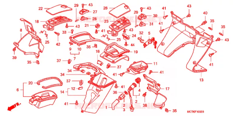 PROTEGE JAMBES (FJS400A/D/FJS600A/D5-8) Honda SCOOTER 400 SILVERWING 2005  FJS400D5