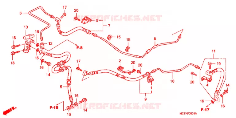 DURITE DE FREIN ARRIERE (FJS400D/FJS600D5-8) Honda SCOOTER 600 SILVERWING 2006  FJS600D5