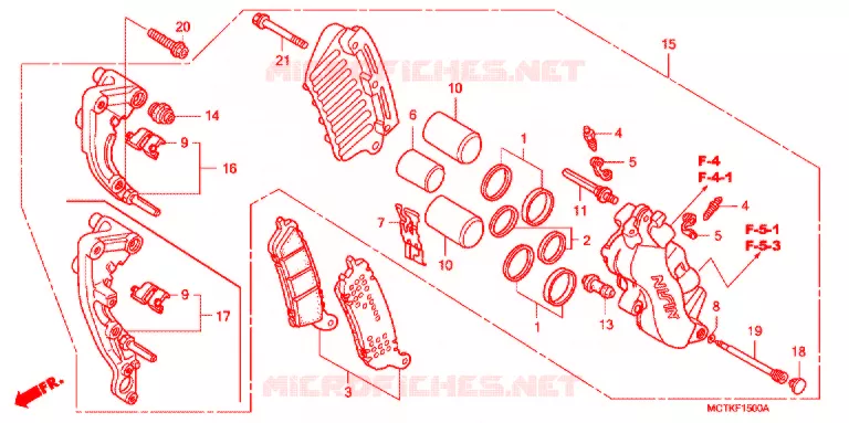 ETRIER DE FREIN AVANT (FJS400A/D/FJS600A/D5-8) Honda SCOOTER 600 SILVERWING 2005  FJS600D5