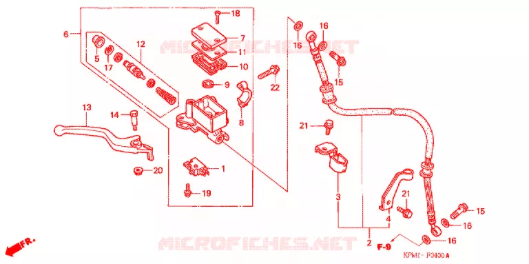 MAITRE CYLINDRE DE FREIN AVANT Honda MOTO 223 FTR 2002  FTR223A2