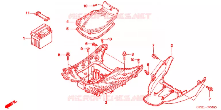 MARCHE PIEDS (NSC50SH4/5/6/7) Honda SCOOTER 50 DIO 2004  NSC50SH4