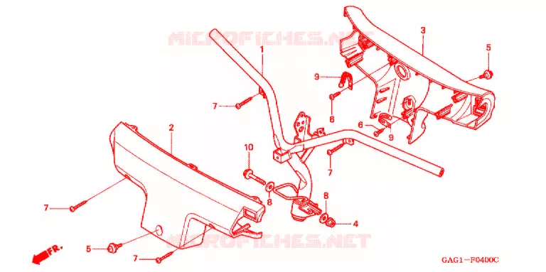 GUIDON - CARENAGE Honda SCOOTER 50 GYRO 1991  TC50M