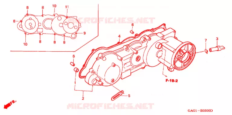 COUVERCLE GAUCHE Honda SCOOTER 50 GYRO 1993  TC50P