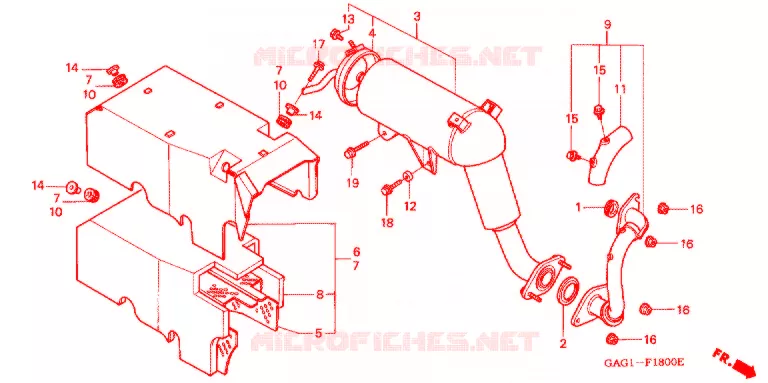 SILENCIEUX D'ECHAPPEMENT (TC50M/P/V) Honda SCOOTER 50 GYRO 1994  TC50P