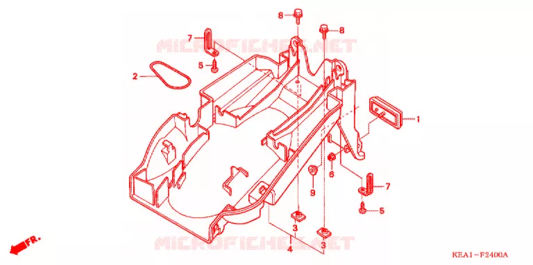 GARDE-BOUE ARRIERE Honda MOTO 250 HORNET 2002  CB250F1