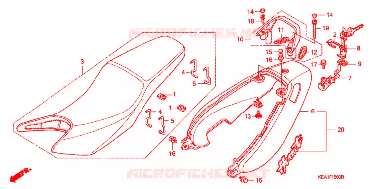 SELLE - CARENAGE ARRIERE Honda MOTO 250 HORNET 2006  CB250F6