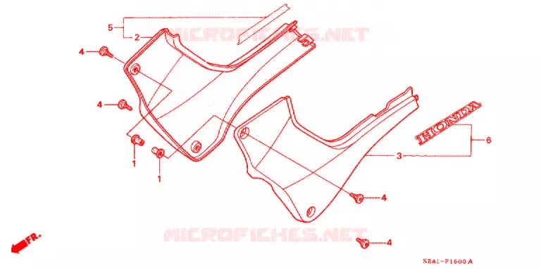 COUVERCLES LATERAUX Honda MOTO 250 HORNET 2007  CB250F7